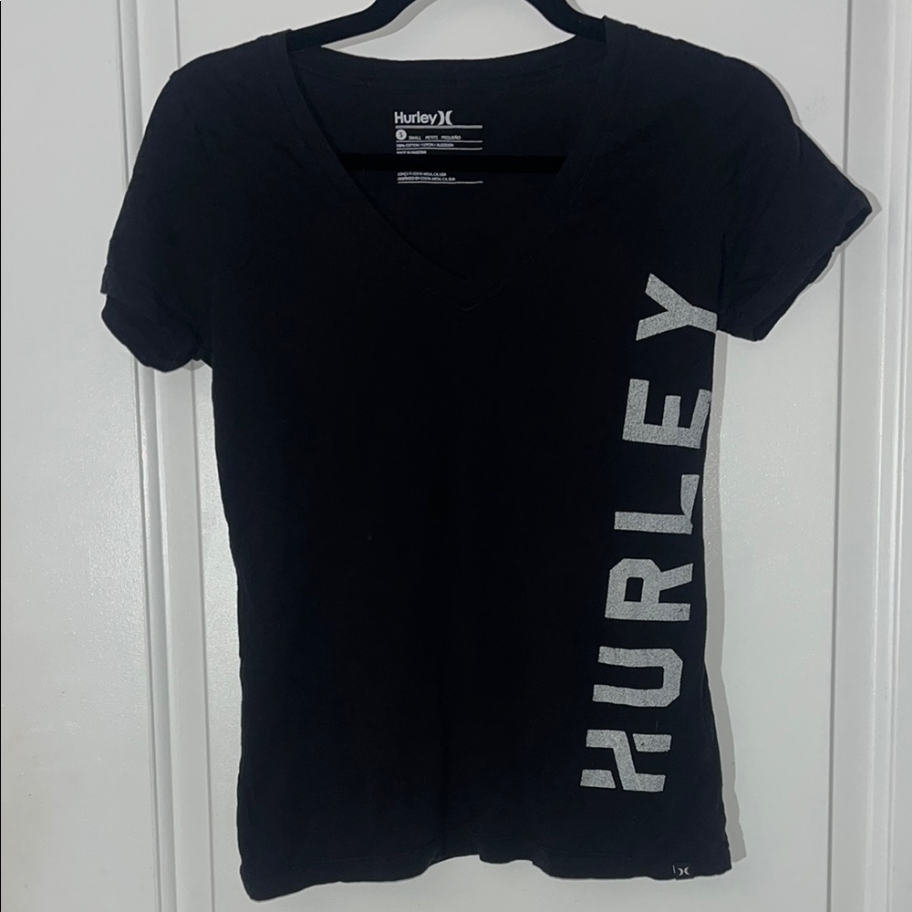 Hurley Women's Black V-Neck Top